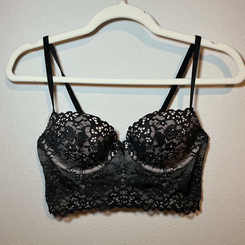 Victoria Secret Elegant Black Lace Bralette and panties set